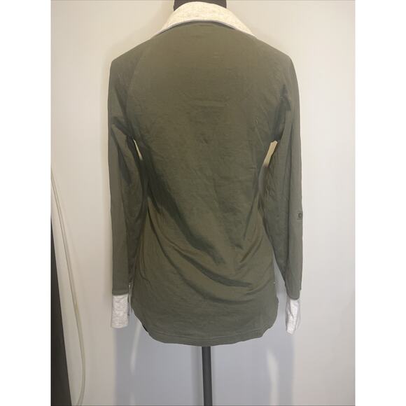 Duluth Trading Company Moss Green Long Sleeve Polo Camp Shirt Medium Women’s - Picture 5 of 6
